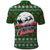 Guadeloupe Christmas Polo Shirt with Green-Red Plaid Design, Sun and Sugarcane Emblem, and Santa Sleigh Motif - Wonder Print Shop