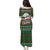 Guadeloupe Christmas Puletasi with Green-Red Plaid Design, Sun and Sugarcane Emblem, and Santa Sleigh Motif - Wonder Print Shop