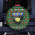 Guadeloupe Christmas Spare Tire Cover with Green-Red Plaid Design, Sun and Sugarcane Emblem, and Santa Sleigh Motif - Wonder Print Shop