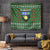 Guadeloupe Christmas Tapestry with Green-Red Plaid Design, Sun and Sugarcane Emblem, and Santa Sleigh Motif - Wonder Print Shop