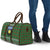 Guadeloupe Christmas Travel Bag with Green-Red Plaid Design, Sun and Sugarcane Emblem, and Santa Sleigh Motif - Wonder Print Shop