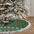 Guadeloupe Christmas Tree Skirt with Green-Red Plaid Design, Sun and Sugarcane Emblem, and Santa Sleigh Motif - Wonder Print Shop