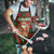 Guadeloupe Christmas Apron with Green-Red Plaid Design, Island Map, and Traditional Santa Motif - Wonder Print Shop