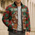 Guadeloupe Christmas Bomber Puffer Jacket with Green-Red Plaid Design, Island Map, and Traditional Santa Motif - Wonder Print Shop