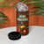Guadeloupe Christmas 4 in 1 Can Cooler Tumbler with Green-Red Plaid Design, Island Map, and Traditional Santa Motif - Wonder Print Shop