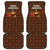 Guadeloupe Christmas Car Mats with Green-Red Plaid Design, Island Map, and Traditional Santa Motif - Wonder Print Shop