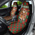 Guadeloupe Christmas Car Seat Cover with Green-Red Plaid Design, Island Map, and Traditional Santa Motif - Wonder Print Shop