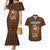Guadeloupe Christmas Couples Matching Mermaid Dress and Hawaiian Shirt with Green-Red Plaid Design, Island Map, and Traditional Santa Motif - Wonder Print Shop