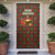 Guadeloupe Christmas Door Cover with Green-Red Plaid Design, Island Map, and Traditional Santa Motif - Wonder Print Shop