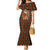 Guadeloupe Christmas Family Matching Mermaid Dress and Hawaiian Shirt with Green-Red Plaid Design, Island Map, and Traditional Santa Motif - Wonder Print Shop