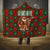 Guadeloupe Christmas Hooded Blanket with Green-Red Plaid Design, Island Map, and Traditional Santa Motif - Wonder Print Shop
