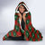Guadeloupe Christmas Hooded Blanket with Green-Red Plaid Design, Island Map, and Traditional Santa Motif - Wonder Print Shop