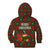 Guadeloupe Christmas Kid Hoodie with Green-Red Plaid Design, Island Map, and Traditional Santa Motif - Wonder Print Shop