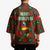 Guadeloupe Christmas Kimono with Green-Red Plaid Design, Island Map, and Traditional Santa Motif - Wonder Print Shop