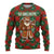 Guadeloupe Christmas Ugly Christmas Sweater with Green-Red Plaid Design, Island Map, and Traditional Santa Motif - Wonder Print Shop
