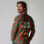 Guadeloupe Christmas Long Sleeve Polo Shirt with Green-Red Plaid Design, Island Map, and Traditional Santa Motif - Wonder Print Shop