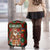 Guadeloupe Christmas Luggage Cover with Green-Red Plaid Design, Island Map, and Traditional Santa Motif - Wonder Print Shop