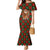 Guadeloupe Christmas Mermaid Dress with Green-Red Plaid Design, Island Map, and Traditional Santa Motif - Wonder Print Shop