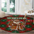 Guadeloupe Christmas Round Carpet with Green-Red Plaid Design, Island Map, and Traditional Santa Motif - Wonder Print Shop