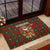 Guadeloupe Christmas Rubber Doormat with Green-Red Plaid Design, Island Map, and Traditional Santa Motif - Wonder Print Shop