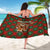 Guadeloupe Christmas Sarong with Green-Red Plaid Design, Island Map, and Traditional Santa Motif - Wonder Print Shop