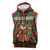 Guadeloupe Christmas Sleeveless Zip Hoodie with Green-Red Plaid Design, Island Map, and Traditional Santa Motif - Wonder Print Shop