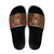 Guadeloupe Christmas Slide Sandals with Green-Red Plaid Design, Island Map, and Traditional Santa Motif - Wonder Print Shop