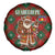 Guadeloupe Christmas Spare Tire Cover with Green-Red Plaid Design, Island Map, and Traditional Santa Motif - Wonder Print Shop