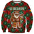 Guadeloupe Christmas Sweatshirt with Green-Red Plaid Design, Island Map, and Traditional Santa Motif - Wonder Print Shop