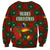 Guadeloupe Christmas Sweatshirt with Green-Red Plaid Design, Island Map, and Traditional Santa Motif - Wonder Print Shop