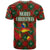 Guadeloupe Christmas T Shirt with Green-Red Plaid Design, Island Map, and Traditional Santa Motif - Wonder Print Shop