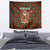 Guadeloupe Christmas Tapestry with Green-Red Plaid Design, Island Map, and Traditional Santa Motif - Wonder Print Shop