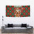 Guadeloupe Christmas Tapestry with Green-Red Plaid Design, Island Map, and Traditional Santa Motif - Wonder Print Shop