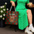 Guadeloupe Christmas Tote Bag with Green-Red Plaid Design, Island Map, and Traditional Santa Motif - Wonder Print Shop
