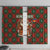 Guadeloupe Christmas Window Curtain with Green-Red Plaid Design, Island Map, and Traditional Santa Motif - Wonder Print Shop