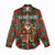 Guadeloupe Christmas Women Casual Shirt with Green-Red Plaid Design, Island Map, and Traditional Santa Motif - Wonder Print Shop