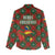 Guadeloupe Christmas Women Casual Shirt with Green-Red Plaid Design, Island Map, and Traditional Santa Motif - Wonder Print Shop