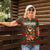 Guadeloupe Christmas Women Polo Shirt with Green-Red Plaid Design, Island Map, and Traditional Santa Motif - Wonder Print Shop