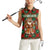 Guadeloupe Christmas Women Sleeveless Polo Shirt with Green-Red Plaid Design, Island Map, and Traditional Santa Motif - Wonder Print Shop