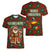 Guadeloupe Christmas Women V-Neck T-Shirt with Green-Red Plaid Design, Island Map, and Traditional Santa Motif - Wonder Print Shop