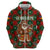 Guadeloupe Christmas Zip Hoodie with Green-Red Plaid Design, Island Map, and Traditional Santa Motif - Wonder Print Shop