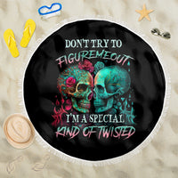 Don't Try To Figure Me Out Skull Beach Blanket - Wonder Print Shop