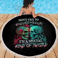 Don't Try To Figure Me Out Skull Beach Blanket - Wonder Print Shop