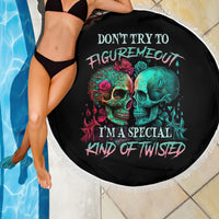 Don't Try To Figure Me Out Skull Beach Blanket - Wonder Print Shop