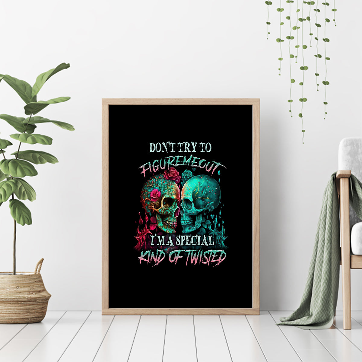 Don't Try To Figure Me Out Skull Canvas Wall Art - Wonder Print Shop
