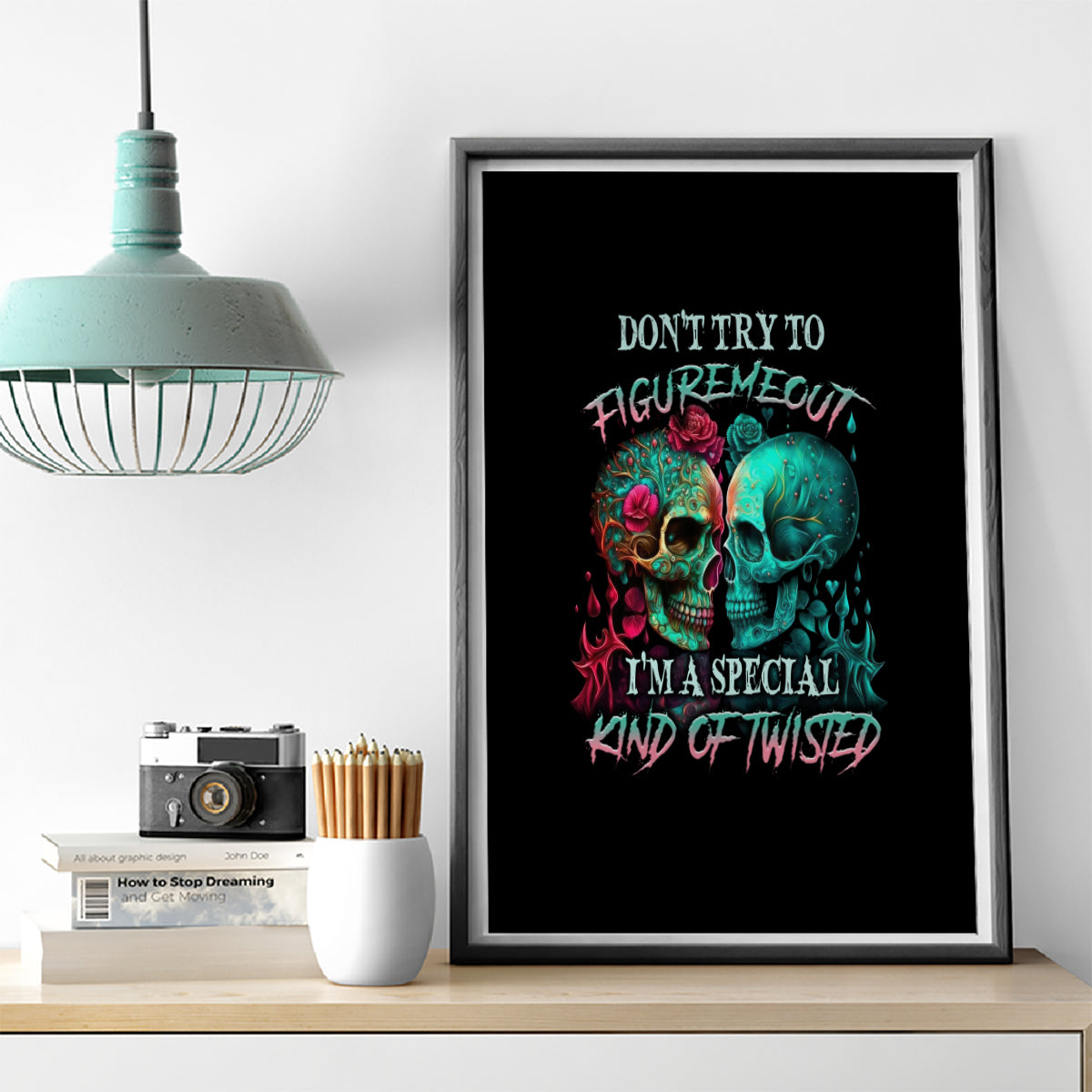 Don't Try To Figure Me Out Skull Canvas Wall Art - Wonder Print Shop