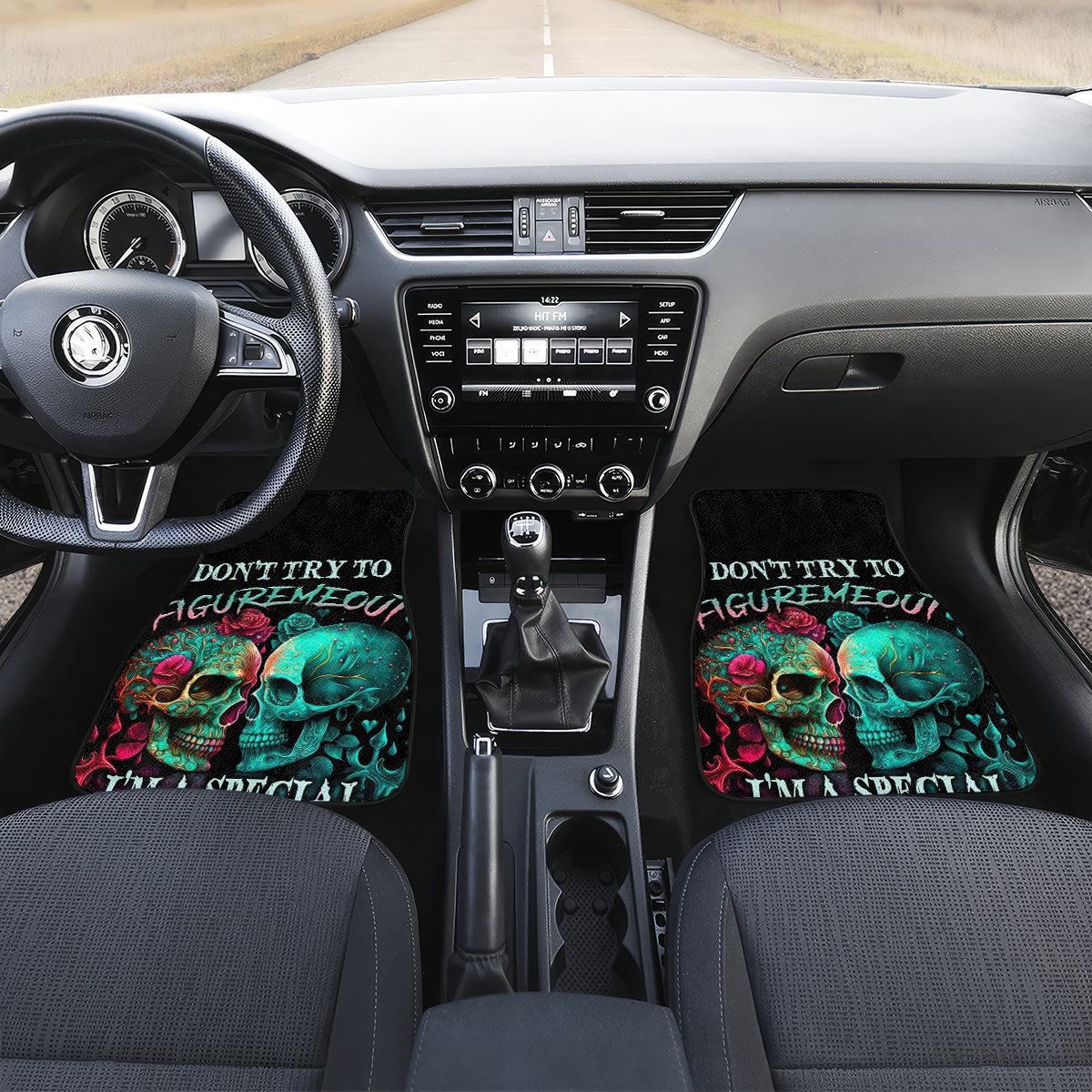 Don't Try To Figure Me Out Skull Car Mats - Wonder Print Shop