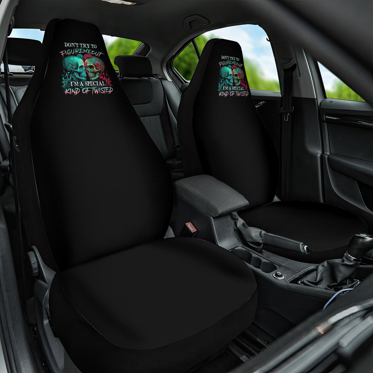 Don't Try To Figure Me Out Skull Car Seat Cover - Wonder Print Shop