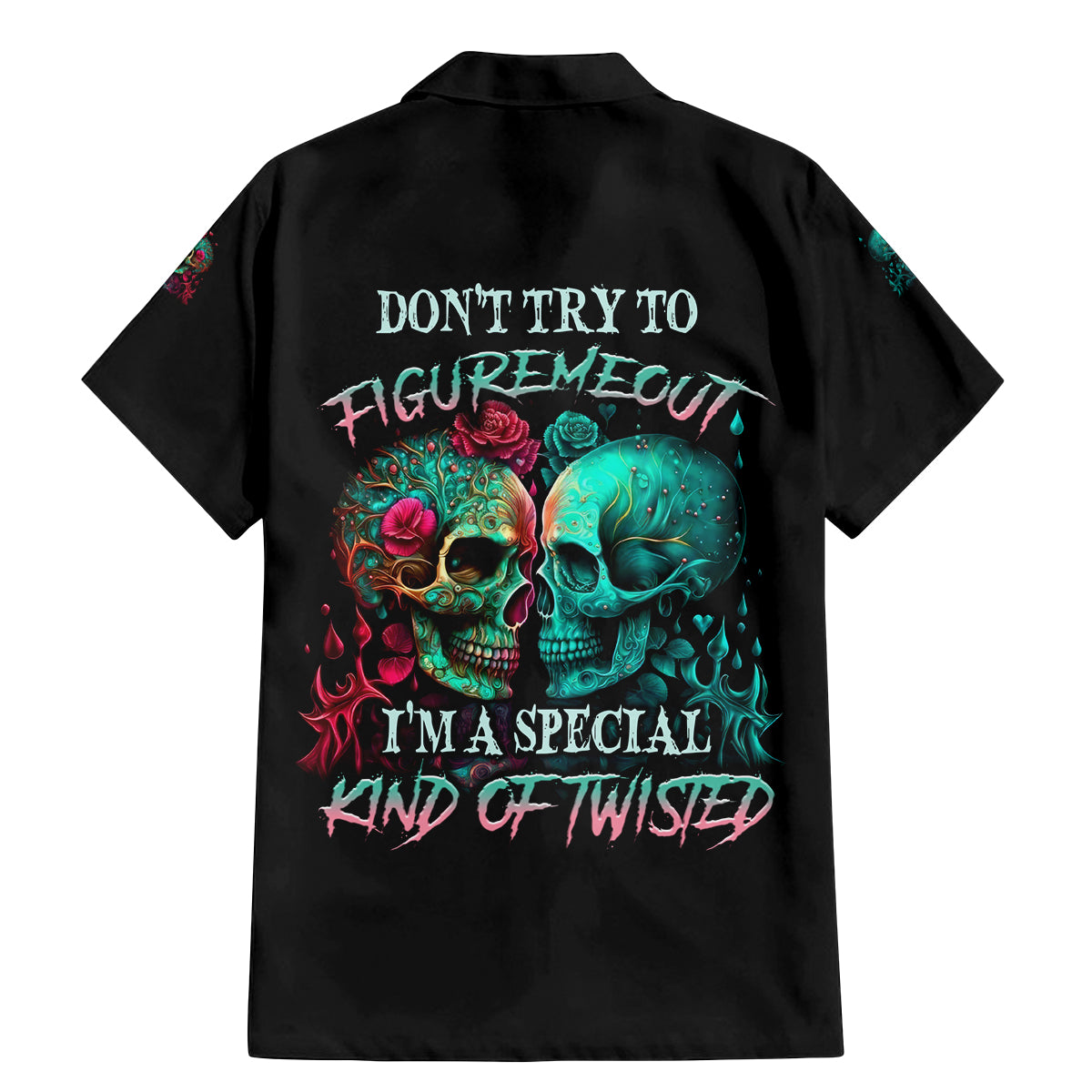 Don't Try To Figure Me Out Skull Family Matching Mermaid Dress and Hawaiian Shirt - Wonder Print Shop