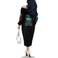 Don't Try To Figure Me Out Skull Family Matching Off Shoulder Long Sleeve Dress and Hawaiian Shirt - Wonder Print Shop